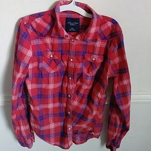 Pink and blue flannel